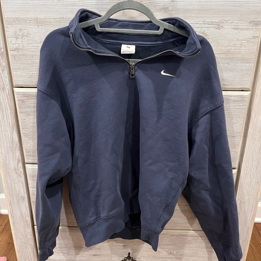 Nike Navy Blue Half-Zip Hoodie